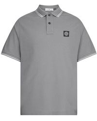 Stone Island - Tipped Badge Logo Polo Shirt - Lyst