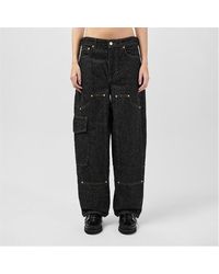 Ganni - Carpenter Structured Denim Wide Leg Jeans - Lyst