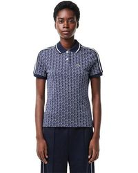 Lacoste - Monogram Jacquard Short-Sleeve Polo Shirt - Lyst