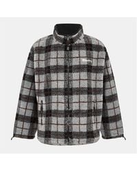 Miu Miu - Teddy Check Sherpa Jacket - Lyst