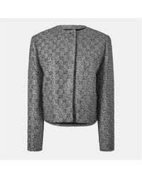 Gucci - Embroidered Wool Long Sleeve Collarless Overcoat - Lyst