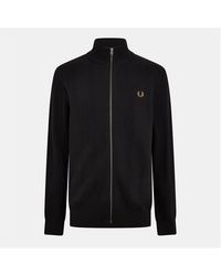 Fred Perry - Textured Full-Zip Knitted Top - Lyst