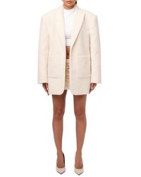 Naked Wardrobe - Boucle Long Sleeve Oversized Blazer - Lyst