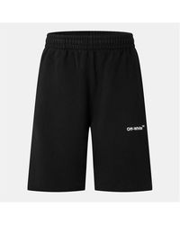 Off-White c/o Virgil Abloh - Diag Cotton Arrow Motif Fleece Jogger Shorts - Lyst