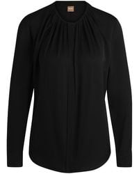 BOSS - Banorah Long Sleeve Long Blouse - Lyst