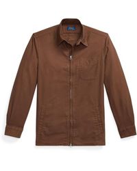 Polo Ralph Lauren - Garment Dye Cotton Long Sleeve Full Zip Overshirt - Lyst