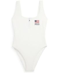 Polo Ralph Lauren - Zipper Scoop Neck Swimsuit - Lyst