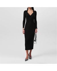BOSS - Long-sleeved Dress In Metalized Stretch Fabric - Lyst