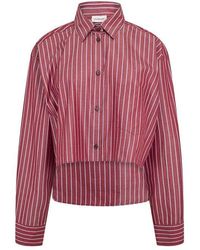 ANDAMANE - Georgiana Crop Long Sleeve Patterned Shirt - Lyst