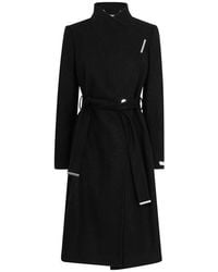 Ted Baker - Rose Belted Midi Wool Long Sleeve Coat - Lyst