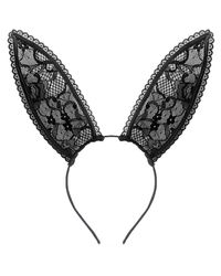 Fleur du Mal Lace Bunny Ears - Black