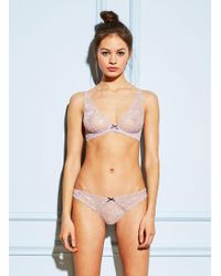 Fleur du Mal Chateau Lace Thong - Pink