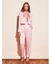 Fleur du Mal Silk Cropped Blazer - Pink