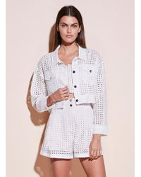 Fleur du Mal Eyelet Cropped Jacket - White