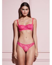 Fleur du Mal Chateau Lace Thong - Pink