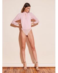Fleur du Mal Long Sleeve Keyhole Bodysuit - Pink