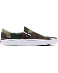 vans woodland camo slip on