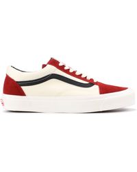 vans cream and red