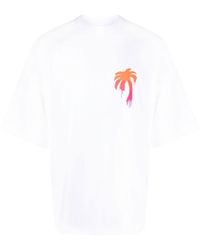 Palm Angels Sprayed Palm Logo T-shirt - White