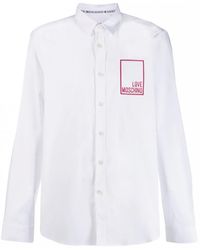 Love Moschino Logo Long Sleeve Shirt-white