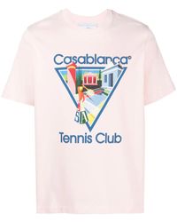 CASABLANCA - Graphic-print Organic Cotton-jersey T-shirt X - Lyst