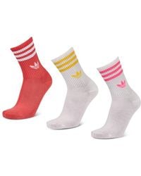 adidas - Mid Cut Crew 3 Pack Socks - Lyst