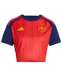 adidas - Spain 26 Home Cropped Jersey Mujer Jerseys/Replicas - Lyst