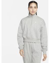Nike - Style Fleece Crop Quarter Zip - Lyst