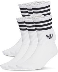 adidas - 3-Stripes Crew Socks 6 Pairs Socks - Lyst