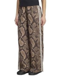 adidas - Satin Snake Print Wide Leg Track Joggers Pants - Lyst