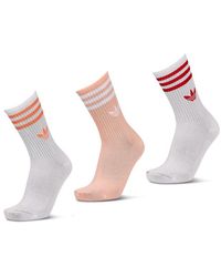 adidas - Mid Cut Crew 3 Pack Socks - Lyst