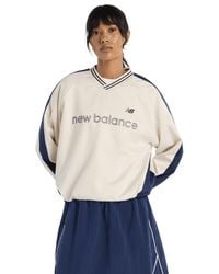 New Balance - Satin Woven Pullover Sweatshirts - Lyst