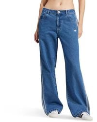 adidas - Adicolor Denim 3-Stripes Track Pants Femme - Lyst