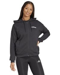adidas - Essentials Linear Full-Zip Hoodie Hoodies - Lyst