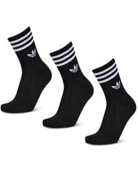 adidas - Mid Cut Crew 3 Pack Socks - Lyst