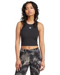 adidas - Essentials Ribbed Tank Top T-Shirts - Lyst