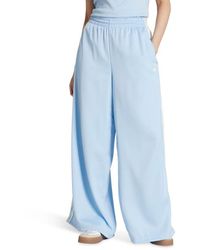 adidas - Originals Satin Wide Leg Track Bottoms Mujer Pantalones - Lyst