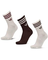 adidas - Mid Cut Crew 3 Pack Socks - Lyst
