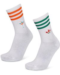 adidas - Coastal Club Mid Cut Crew 2 Pack Socks - Lyst