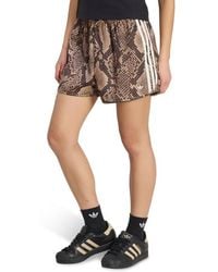 adidas - Snake Print Satin Shorts Shorts - Lyst