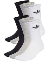adidas - Trefoil Cushion Crew Socks 6 Pairs - Lyst