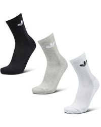 adidas - Solid Crew 3 Pack Socks - Lyst