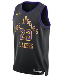 Nike - Lebron James Los Angeles Lakers City Edition 2023/24 Dri-fit Nba Swingman Jersey Polyester 50% Recycled Polyester - Lyst