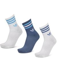 adidas - Mid Cut Crew 3 Pack Socks - Lyst