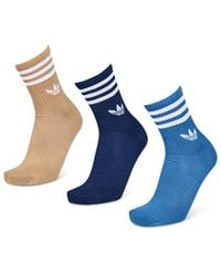 adidas - Mid Cut Crew 3 Pack Calcetines - Lyst