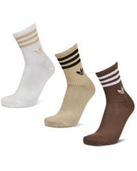 adidas - Mid Cut Crew 3 Pack Socks - Lyst