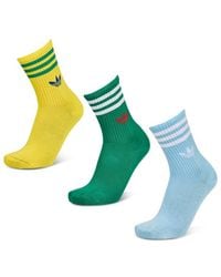 adidas - Mid Cut Crew 3 Pack Socks - Lyst