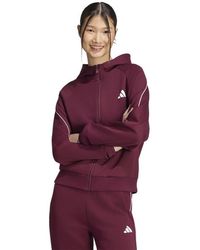 adidas - Stadium Small Logo Full Zip Hoodie Hoodies - Lyst