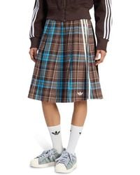 adidas - Pleated Check Skirt Rokken - Lyst