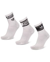 adidas - Mid Cut Crew 3 Pack Socks - Lyst